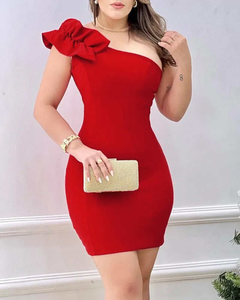 Vestido Vermelho Curto Elegante